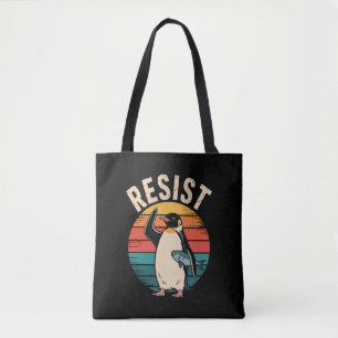 Bolso De Tela Pingüino Divertido Resiste Protesta Contra Arancel