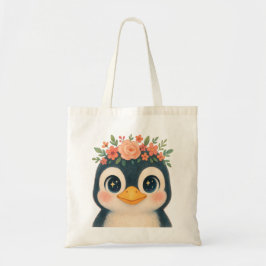 Bolso De Tela Pingüino en Bloom Whimsical