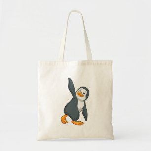 Bolso De Tela Pingüino en ejercicio de Stretching de Yoga