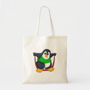 Bolso De Tela Pingüino en Gimnasio con cuerda para saltar.PNG