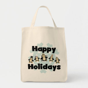 Bolso De Tela Pingüino Felices Fiestas, camisetas y regalos