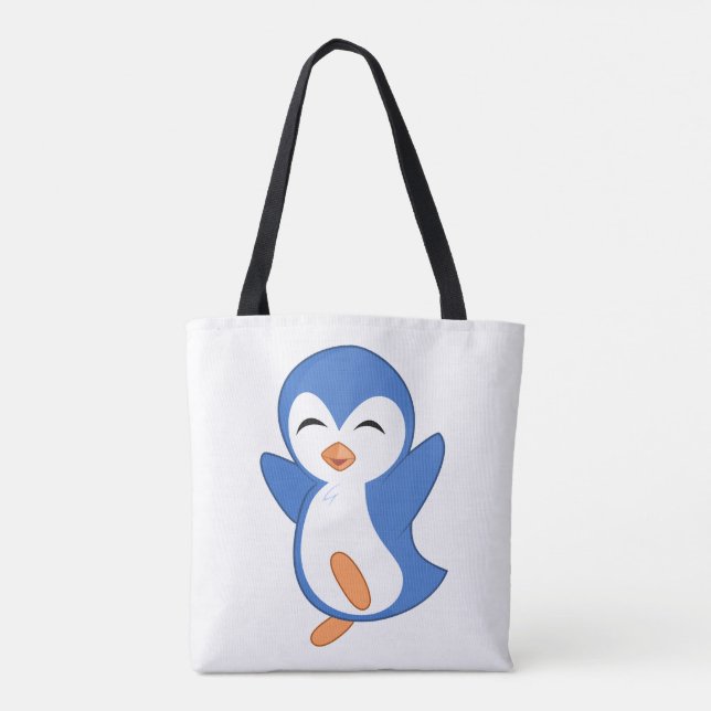 Bolso De Tela pingüino feliz (Reverso)