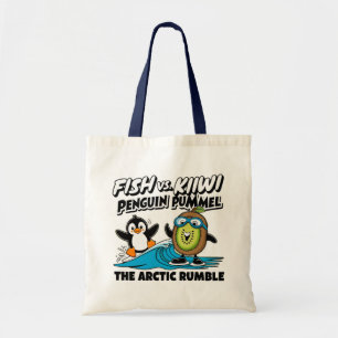 Bolso De Tela Pingüino gracioso y kiwi