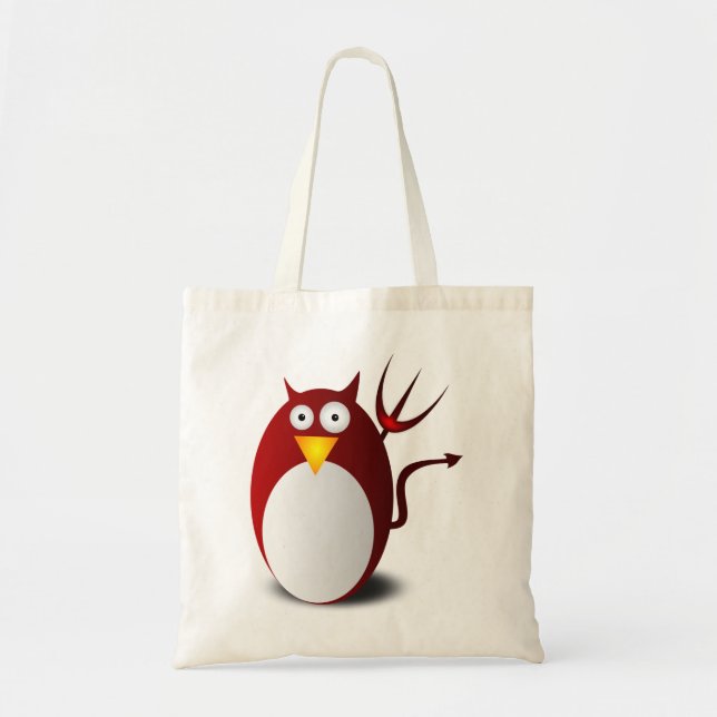 Bolso De Tela Pingüino Linux Tux Ubuntu Tridente Lucifer (Frente)