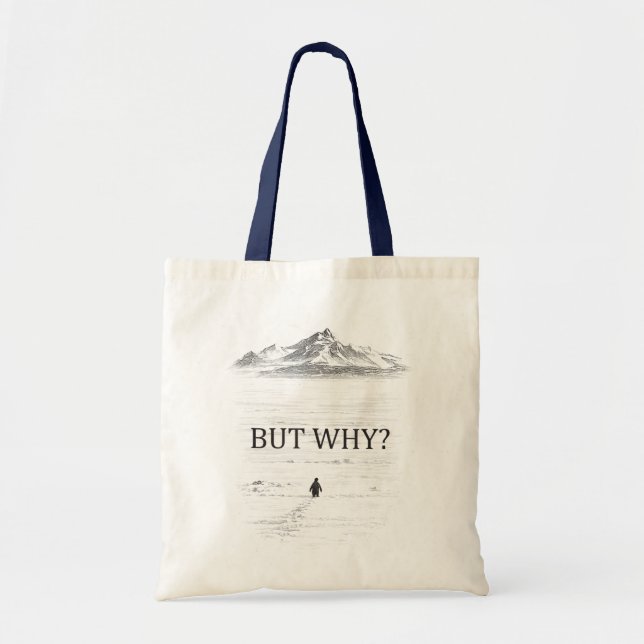 Bolso De Tela Pingüino Pero Por Qué Montañas  (Frente)