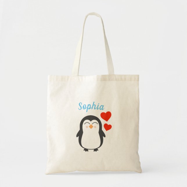 Bolso De Tela Pingüino personalizado (Frente)