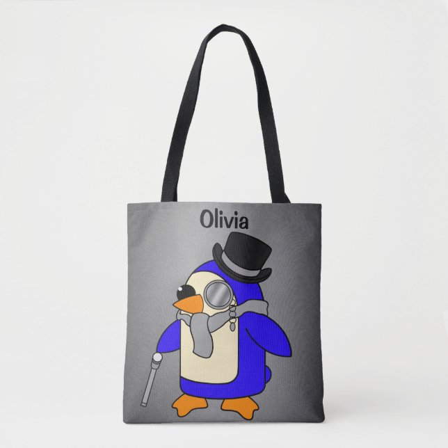 Bolso De Tela Pingüino personalizado lindo (Anverso)