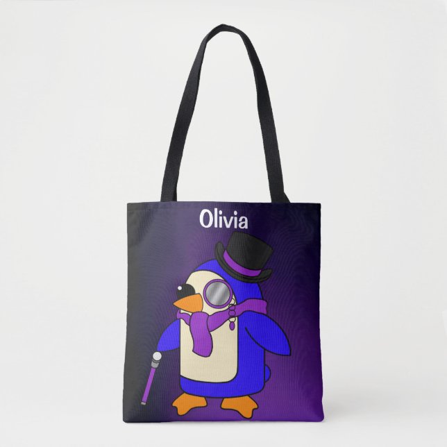 Bolso De Tela Pingüino personalizado lindo (Anverso)