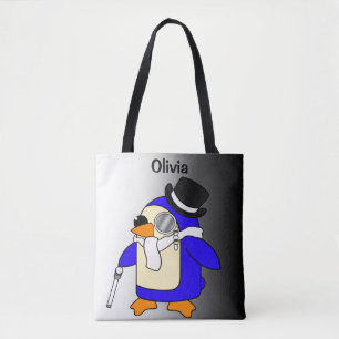Bolso De Tela Pingüino personalizado y blanco