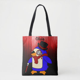 Bolso De Tela Pingüino personalizado y negro