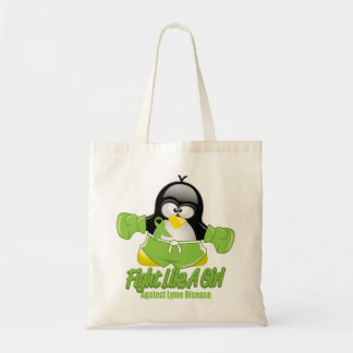 Bolso De Tela Pingüino que lucha de la enfermedad de Lyme