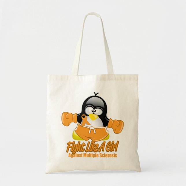 Bolso De Tela Pingüino que lucha del ms (Frente)