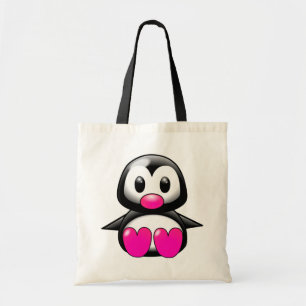 Bolso De Tela Pingüino rosado