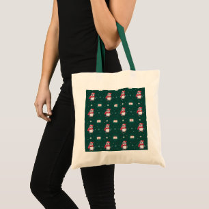 Bolso De Tela Pingüino Santa Verde Feliz Feliz Regalo de Navidad