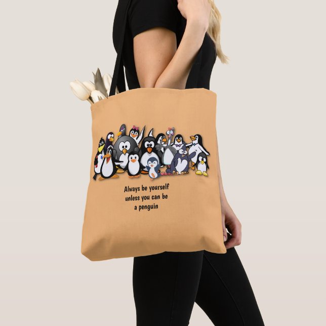 Bolso De Tela Pingüinos animados cúticos (Detalle)