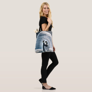 Bolso De Tela Pingüinos Baile Lento Por Iglú