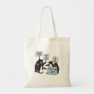 Bolso De Tela Pingüinos contra aranceles anti Trump