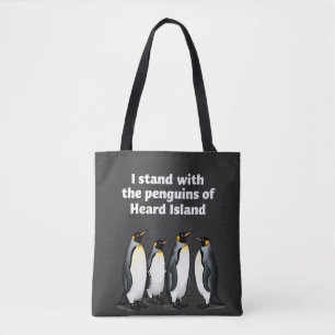 Bolso De Tela Pingüinos contra aranceles contra la bandera de lo
