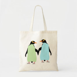 Bolso De Tela Pingüinos del Orgullo Gay con las manos