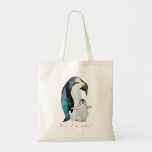 Bolso De Tela Pingüinos emperadores de acuarela cutánea