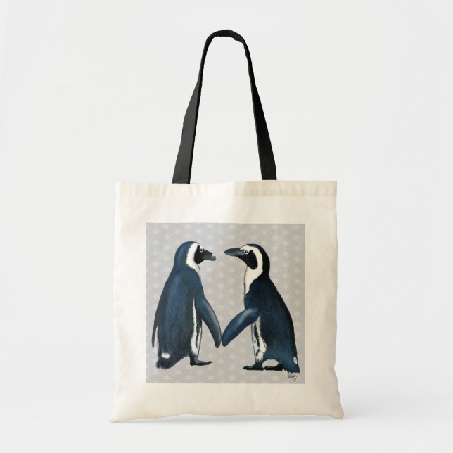 Bolso De Tela Pingüinos Enamorados (Frente)