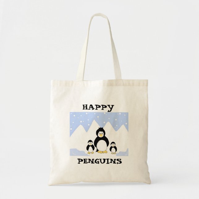 Bolso De Tela Pingüinos felices (Frente)
