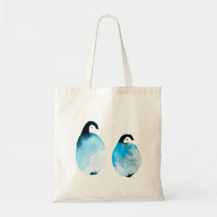 Bolso De Tela Pingüinos lindos acuarela