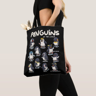 Bolso De Tela Pingüinos Pingüinos Animales del Amor Pingüino Mun