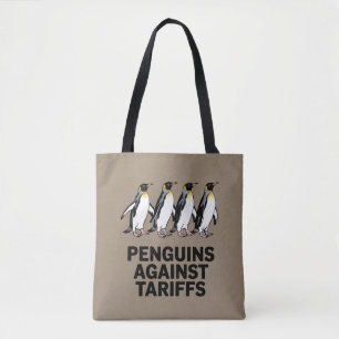 Bolso De Tela Pingüinos Vintage Protestan Contra Aranceles Diver