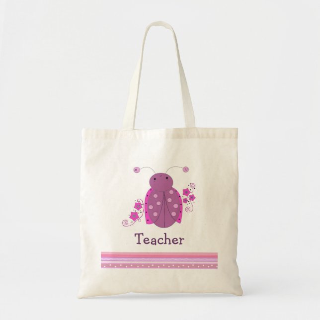 Bolso De Tela Pink and Purple Ladybug (Frente)