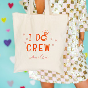 Bolso De Tela Pink and Red I Do Crew Sketch Bachelorette Party
