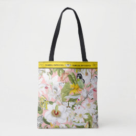 Bolso De Tela Pink and Yellow Mariposa Personalized Tote Bag