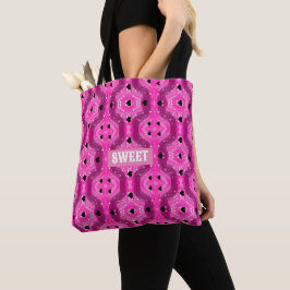 Bolso De Tela Pink art pop culture black heart