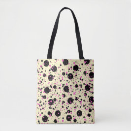 Bolso De Tela Pink & Black Polka Dot Glam Pattern