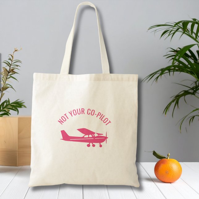 Bolso De Tela Pink Cessna Airplane Not Your Co-Pilot Funny Femal (Subido por el creador)