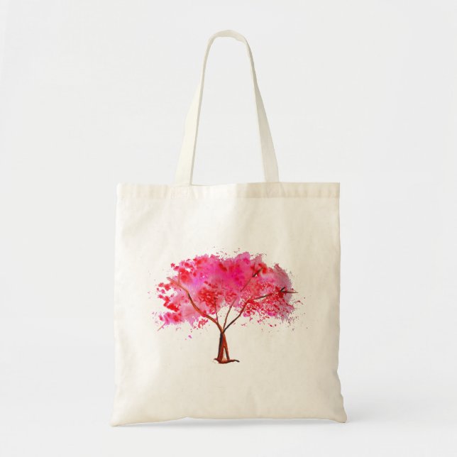 Bolso De Tela Pink Cherry Blossom (Frente)