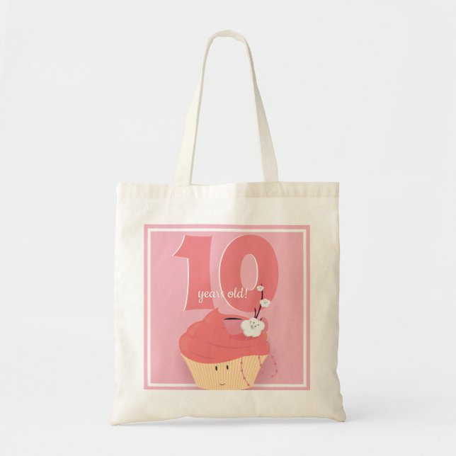 Bolso De Tela Pink Cupcake Birthday | Basic Tote (Frente)