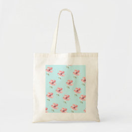 Bolso De Tela Pink Floral Tote Bag – Blue Pastel Pattern