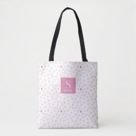 Bolso De Tela Pink Hearts Pattern Monogram