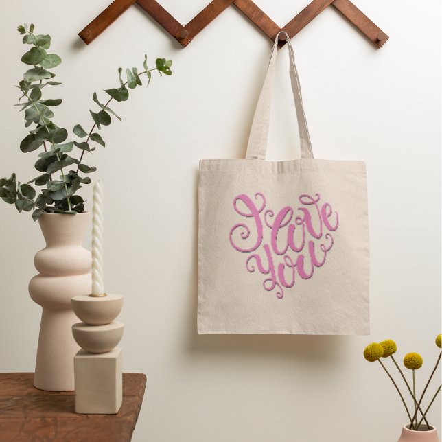 Bolso De Tela Pink I Love You (Subido por el creador)