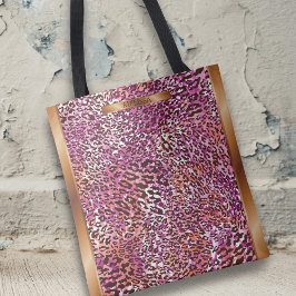 Bolso De Tela Pink Leopard Camo Animal Print Pattern 