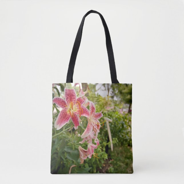 Bolso De Tela Pink Lillies (Anverso)