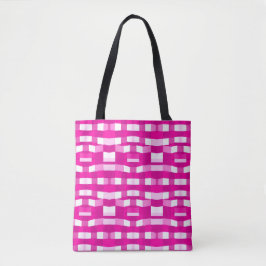 Bolso De Tela Pink Magenta Modern Geometric Block Art