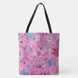 Bolso De Tela Pink Maximalist Abstract Art 