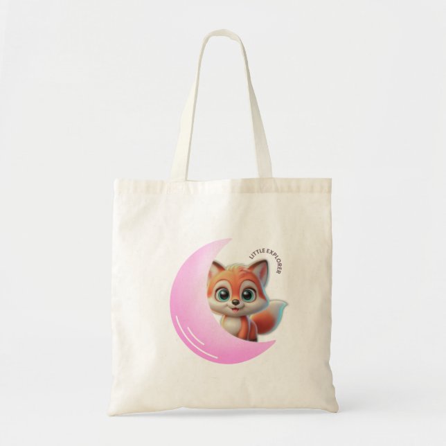 Bolso De Tela Pink Moon Fox Tote Bag (Frente)