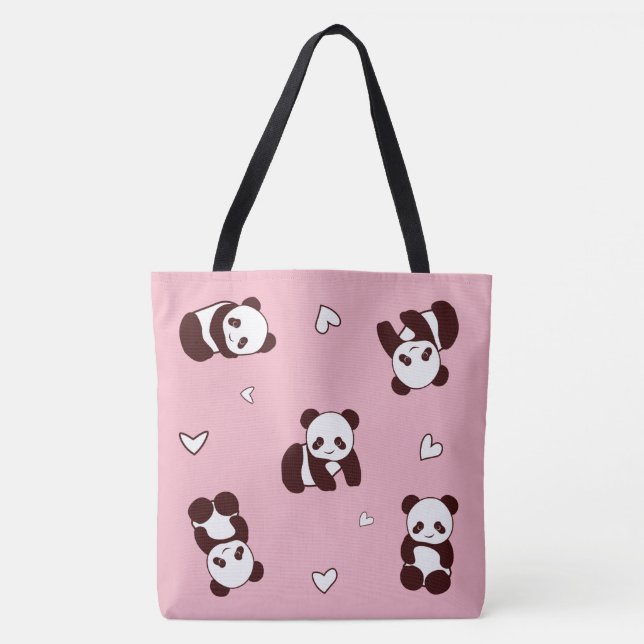 Bolso De Tela Pink Panda Tote Bag (Anverso)