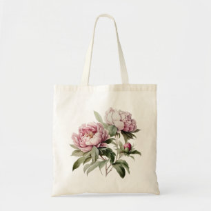 Bolso De Tela Pink Peony Watercolor Flores Florales Peonies