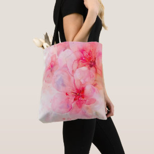 Bolso De Tela Pink Petal Elegance Watercolor