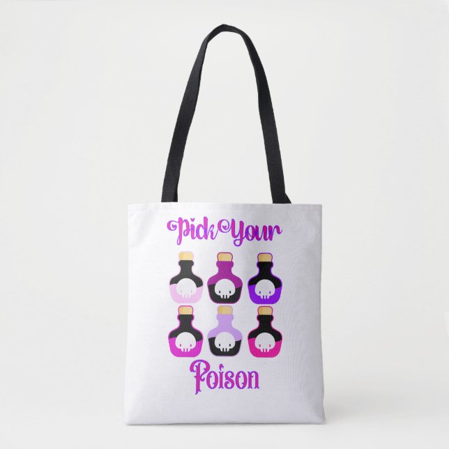 Bolso De Tela Pink Pick Your Poison Cute Personalizado Tote (Anverso)