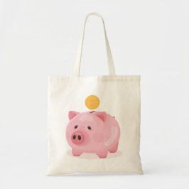Bolso De Tela Pink Piggy Bank